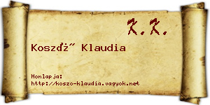 Koszó Klaudia névjegykártya