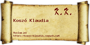 Koszó Klaudia névjegykártya