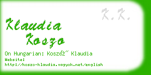 klaudia koszo business card